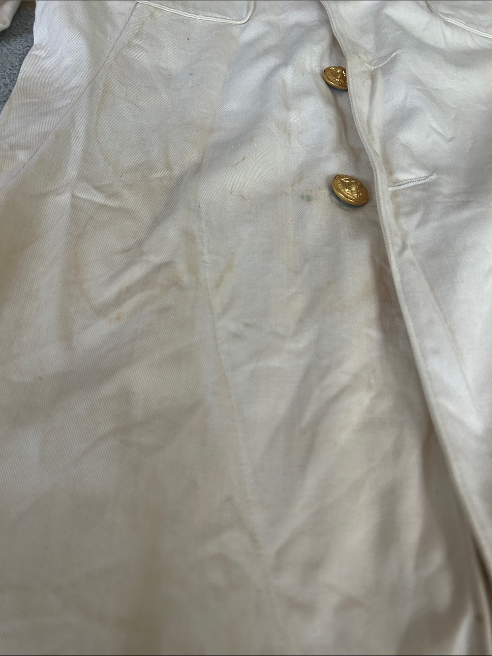 White Military-Style Button Front Jacket with Epaulettes - Picture 7 of 7